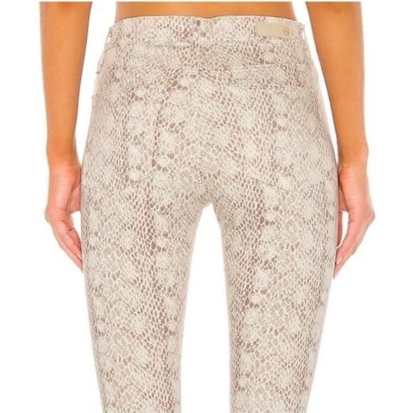 New AG‎  Adriano Goldschmied Farrah Silk Python Ivory Dust Jeans Size 31 - Picture 5 of 14